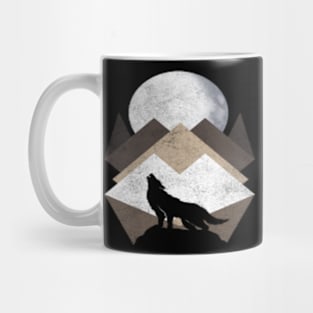 wolf & geometric mountains Mug